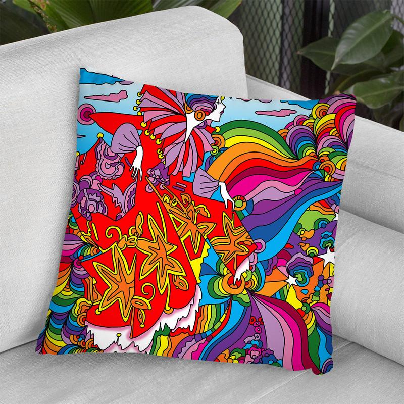 Rainbow Queen Throw Pillow By Howie Green - All About Vibe