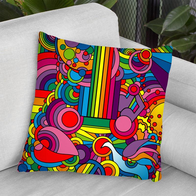 Pop-Art-Guitar-916 Throw Pillow By Howie Green - All About Vibe