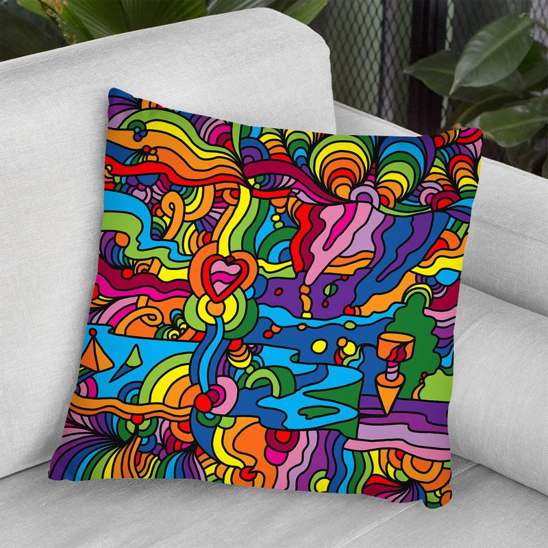 Pop-Art-Mambo-216B Throw Pillow By Howie Green - All About Vibe