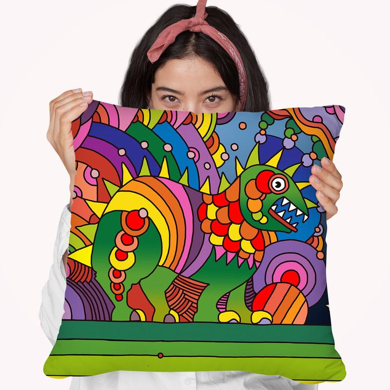 Pop-Art-Phinn-Monster Throw Pillow By Howie Green - All About Vibe