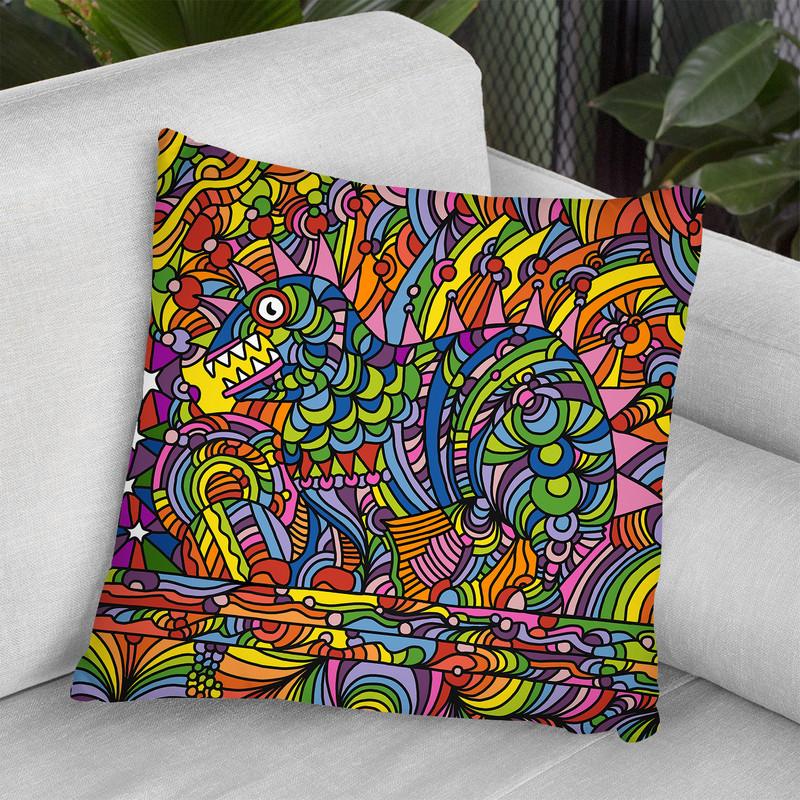 Pop-Art-Shane-Monster Throw Pillow By Howie Green - All About Vibe