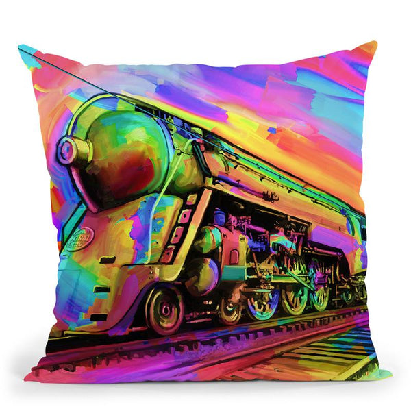 Pop-Art-Train Throw Pillow By Howie Green - All About Vibe