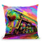 Pop-Art-Train Throw Pillow By Howie Green - All About Vibe