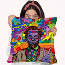 Psychedelic-Abe Throw Pillow By Howie Green - All About Vibe