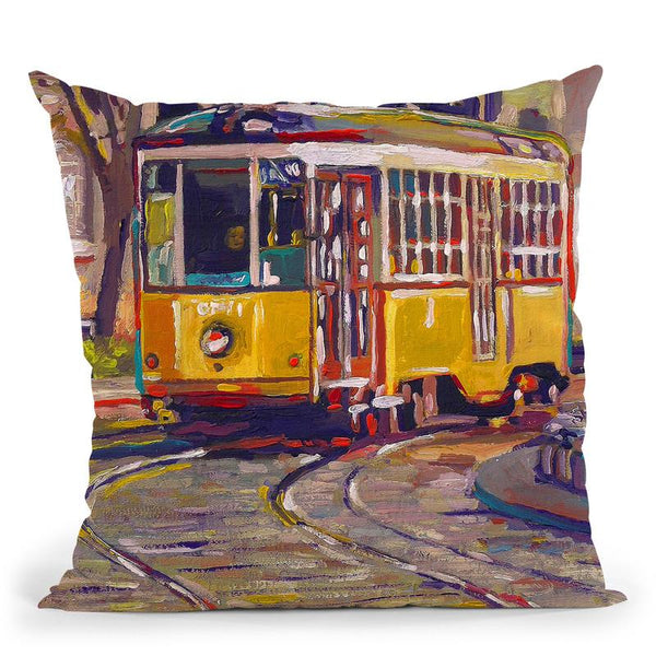 Italian Trolley Throw Pillow By Howie Green - All About Vibe