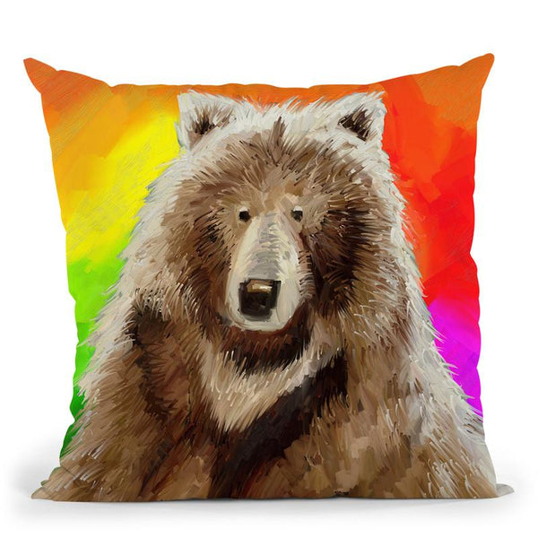 Pop Art Bear 1216 Throw Pillow By Howie Green - All About Vibe