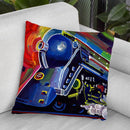 Pop Art Blue Train Throw Pillow By Howie Green - All About Vibe