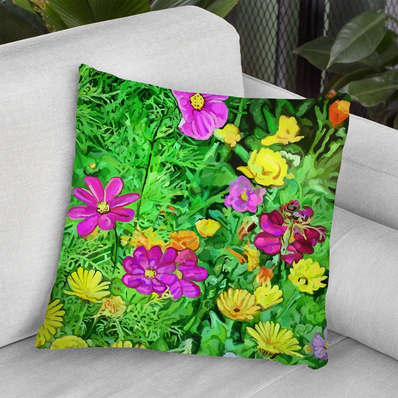 Pop Art Flowers 1216 Throw Pillow By Howie Green - All About Vibe