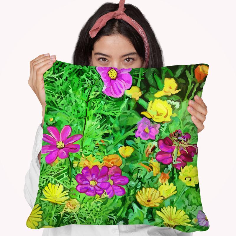 Pop Art Flowers 1216 Throw Pillow By Howie Green - All About Vibe