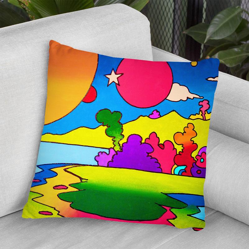 Pop Art Landscape 1216 Throw Pillow By Howie Green - All About Vibe
