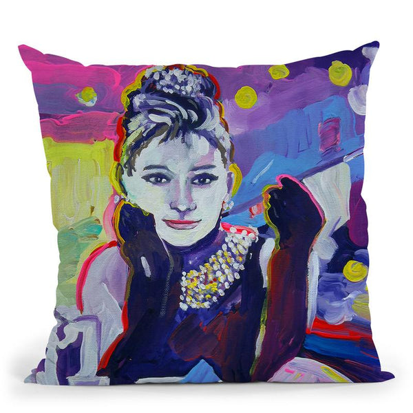 Audrey Hepburn Tiffanys Throw Pillow By Howie Green - All About Vibe
