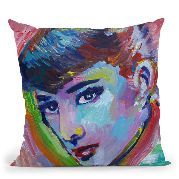 Audrey Hepburn Throw Pillow By Howie Green - All About Vibe