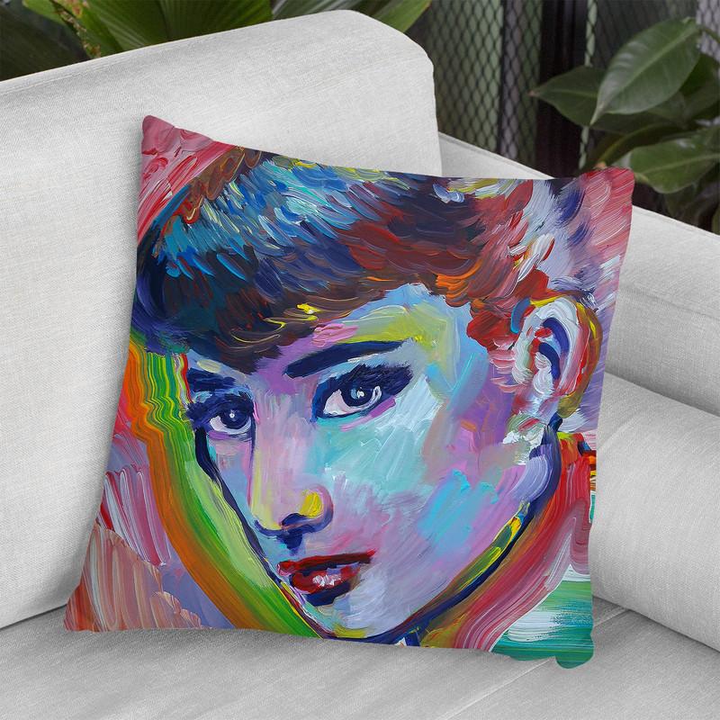 Audrey Hepburn Throw Pillow By Howie Green - All About Vibe
