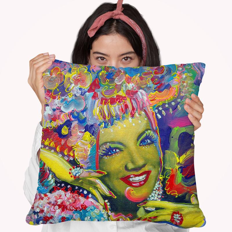 Carmen Miranda Throw Pillow By Howie Green - All About Vibe