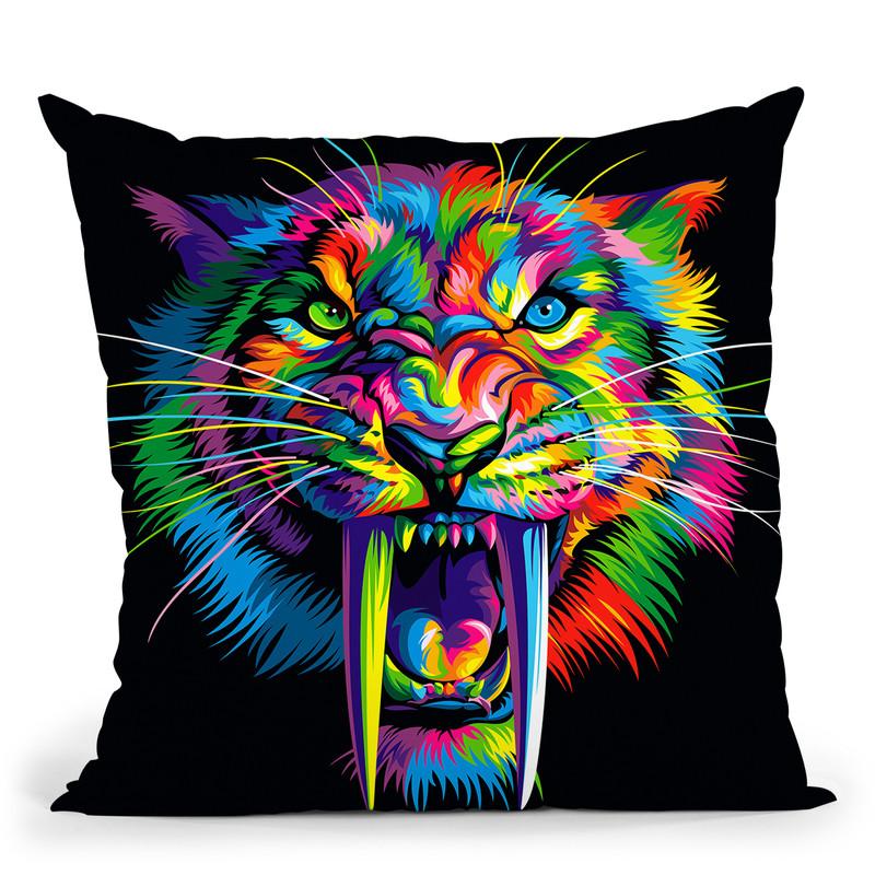 Sabertooth Throw Pillow By Bob Weer - All About Vibe