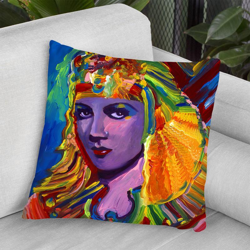 Claudette Colbert Cleopatra Throw Pillow By Howie Green - All About Vibe