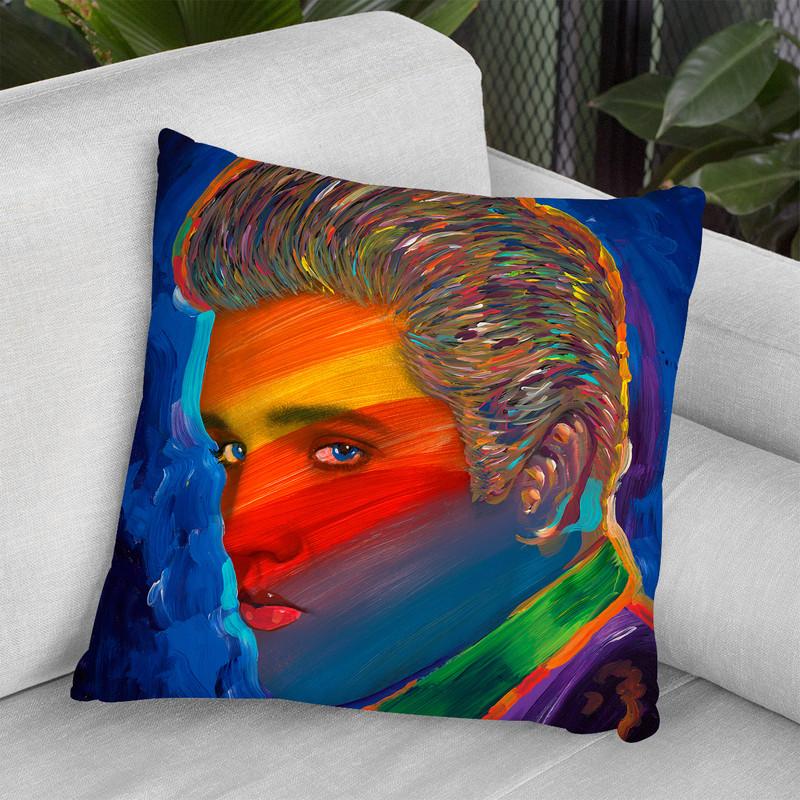 Elvis Rainbow Throw Pillow By Howie Green - All About Vibe
