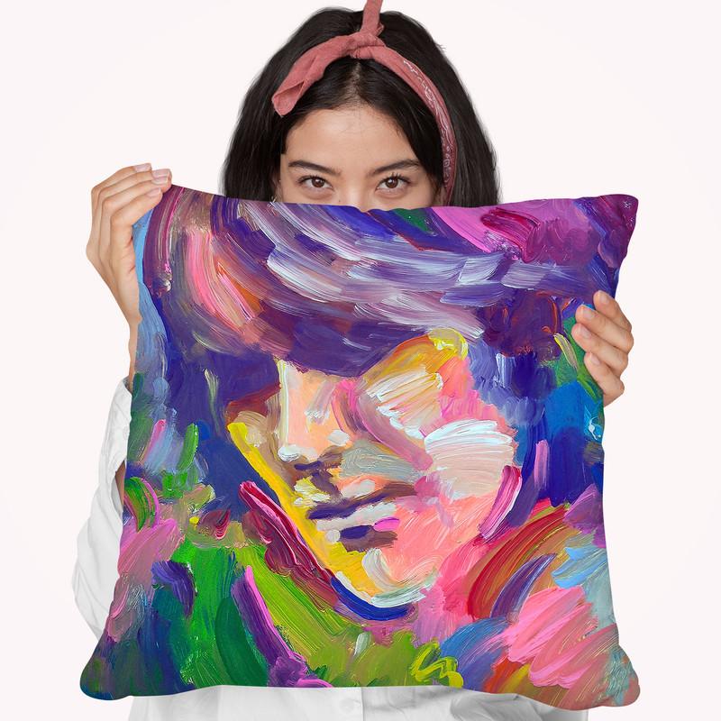 George Harrison Throw Pillow By Howie Green - All About Vibe