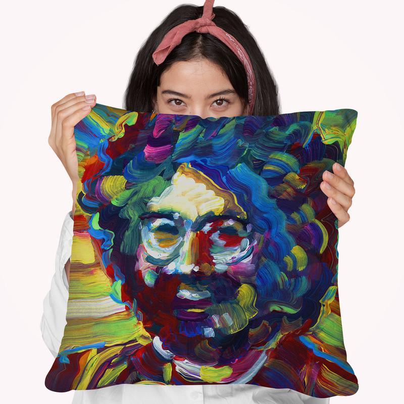 Jerry Garcia Throw Pillow By Howie Green - All About Vibe
