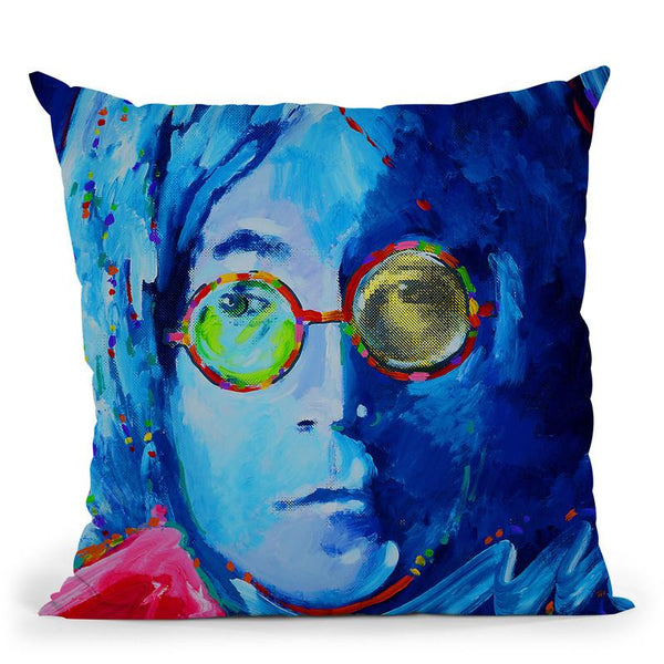 John Lennon 2 Throw Pillow By Howie Green - All About Vibe