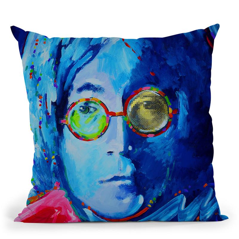 John Lennon 2 Throw Pillow By Howie Green - All About Vibe