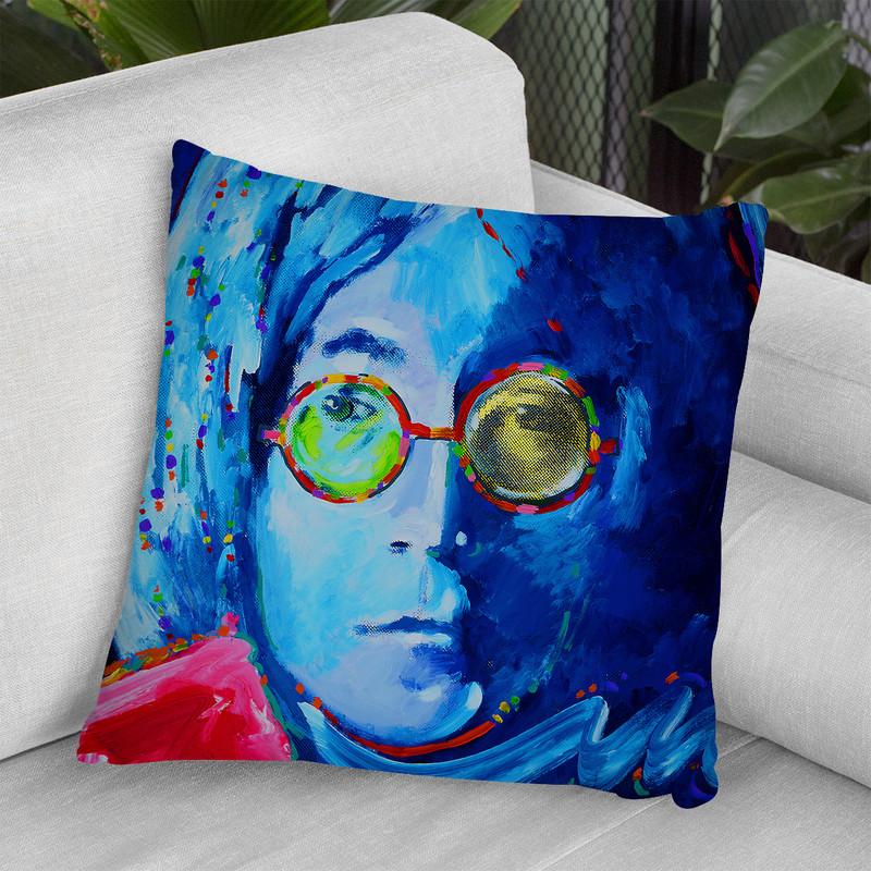 John Lennon 2 Throw Pillow By Howie Green - All About Vibe