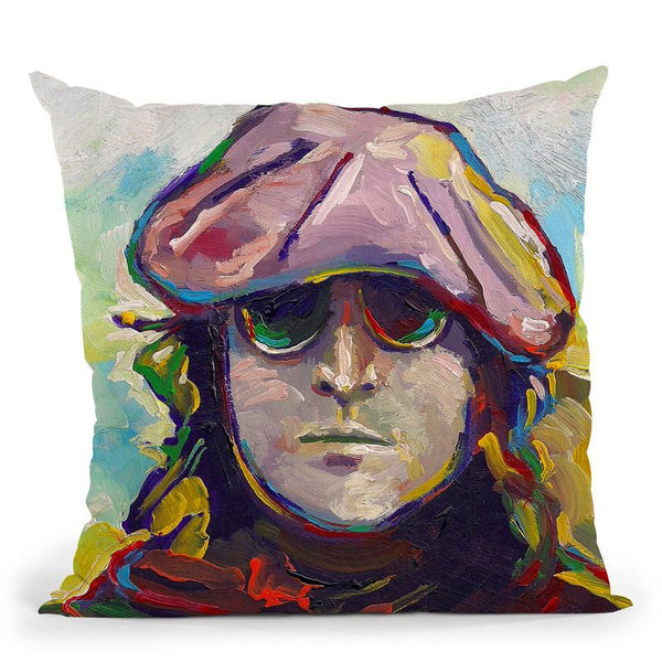John Lennon Hat Throw Pillow By Howie Green - All About Vibe