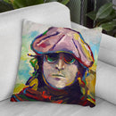 John Lennon Hat Throw Pillow By Howie Green - All About Vibe