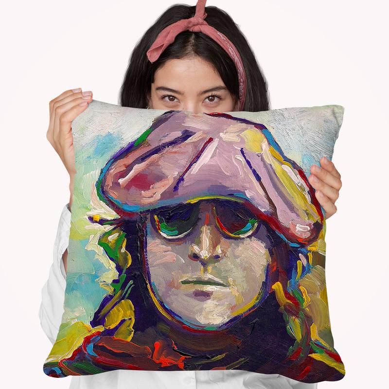 John Lennon Hat Throw Pillow By Howie Green - All About Vibe