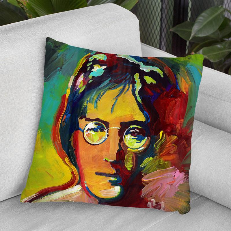 John Lennon Throw Pillow By Howie Green - All About Vibe