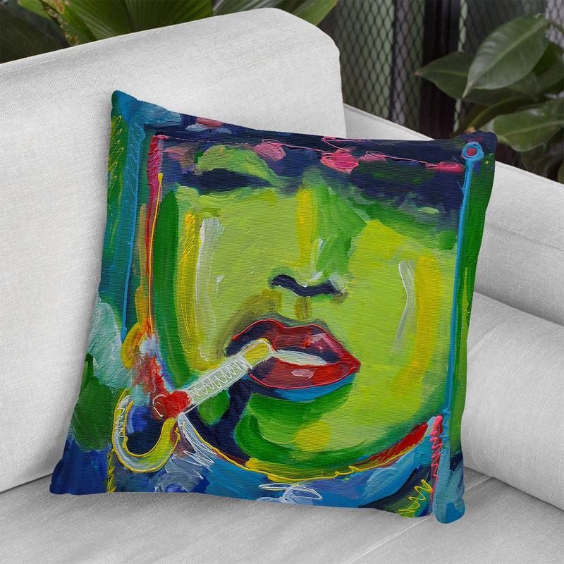 Madonna Smoking Throw Pillow By Howie Green - All About Vibe