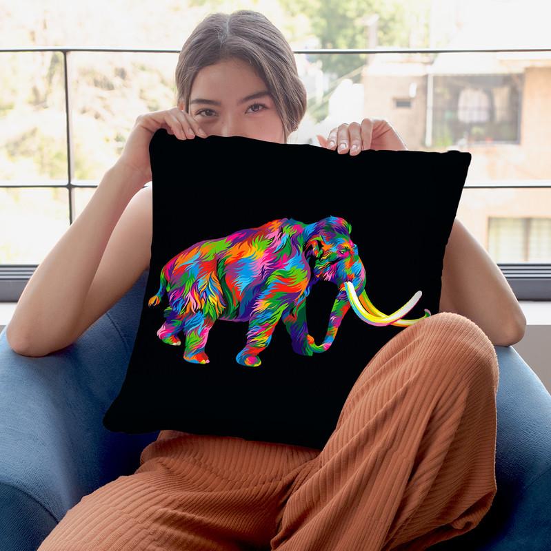 Wooly Mammoth Throw Pillow By Bob Weer - All About Vibe