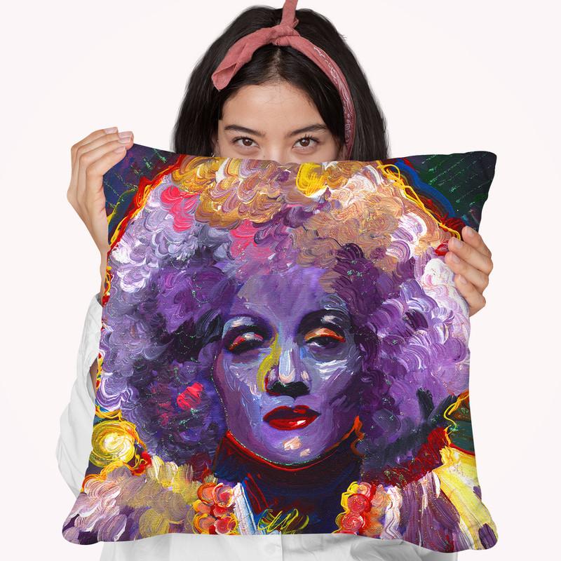 Marlene Deitrich Vodoo Throw Pillow By Howie Green - All About Vibe