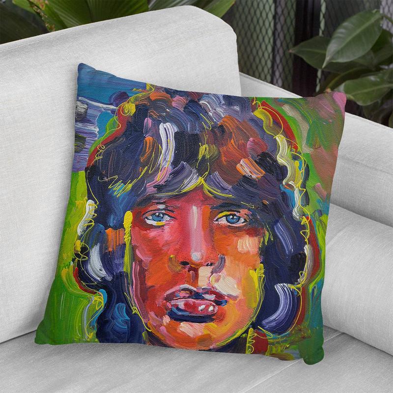 Mick Jagger Throw Pillow By Howie Green - All About Vibe