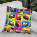 Pop-Art-Bumper-Cars Throw Pillow By Howie Green - All About Vibe