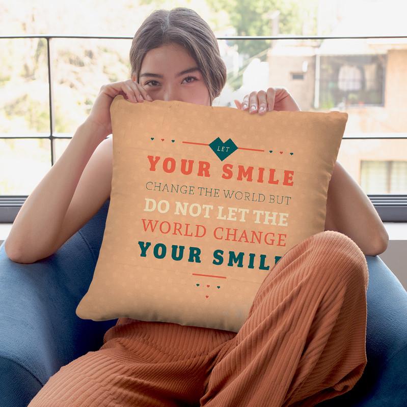 Smile Throw Pillow By American Flat - All About Vibe