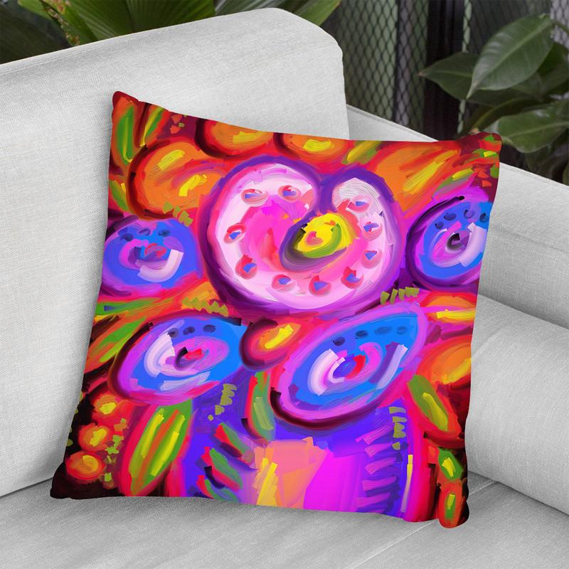 Pop-Art-Flowers-317 Throw Pillow By Howie Green - All About Vibe