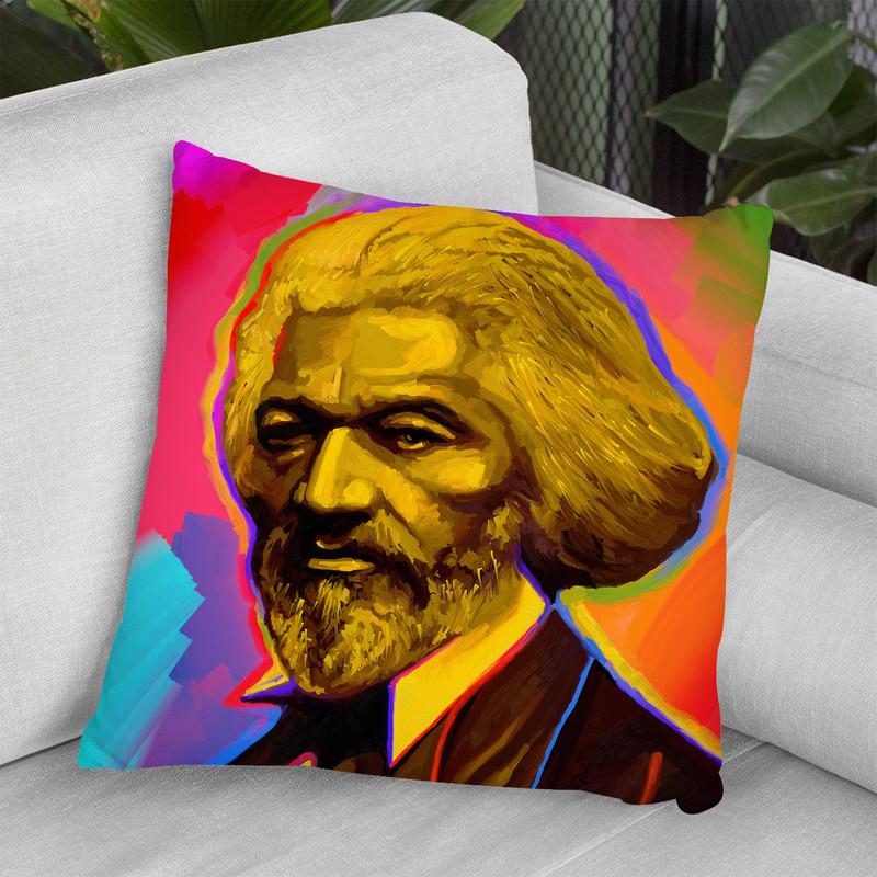 Pop-Art-Fredrick-Douglas Throw Pillow By Howie Green - All About Vibe