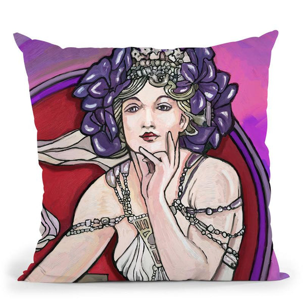 Pop-Art-Mucha-Lady-217 Throw Pillow By Howie Green - All About Vibe