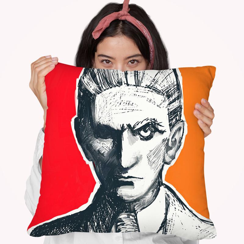 Pop-Art-Franz-Kafka Throw Pillow By Howie Green - All About Vibe