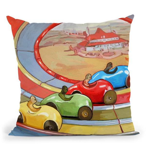 Pop-Art-Retro-Toy-Race-Cars Throw Pillow By Howie Green - All About Vibe
