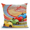 Pop-Art-Retro-Toy-Race-Cars Throw Pillow By Howie Green - All About Vibe