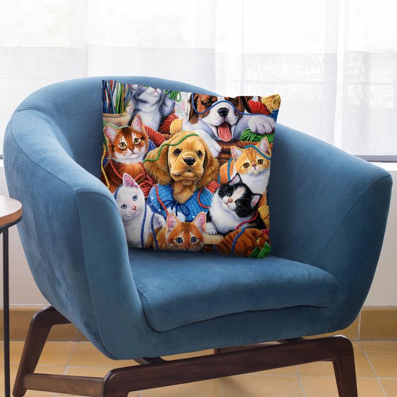 Yarn Buddies Throw Pillow By Jenny Newland - All About Vibe