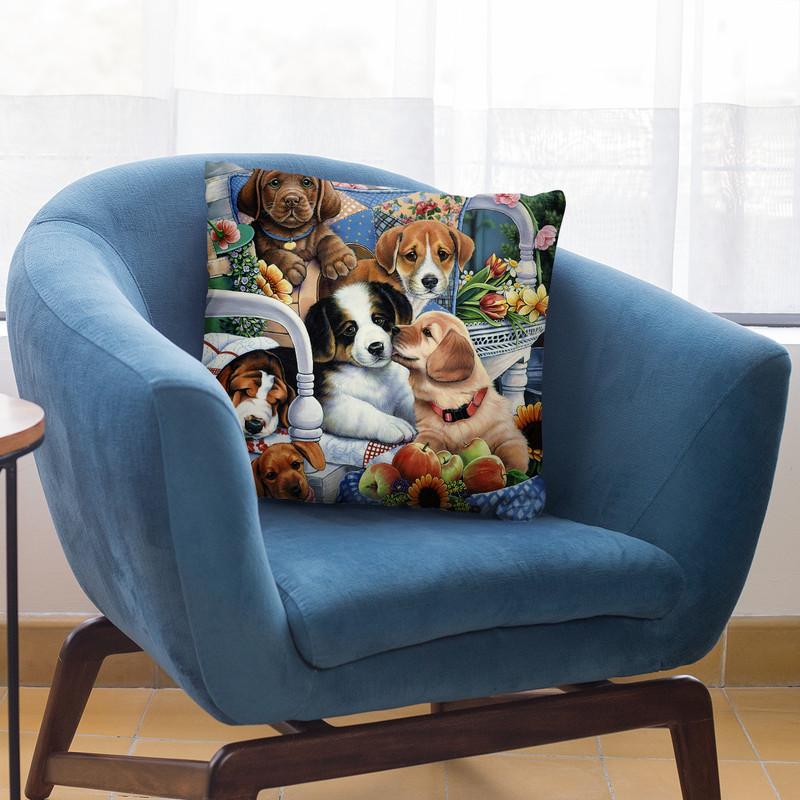 Country Pups Throw Pillow By Jenny Newland - All About Vibe