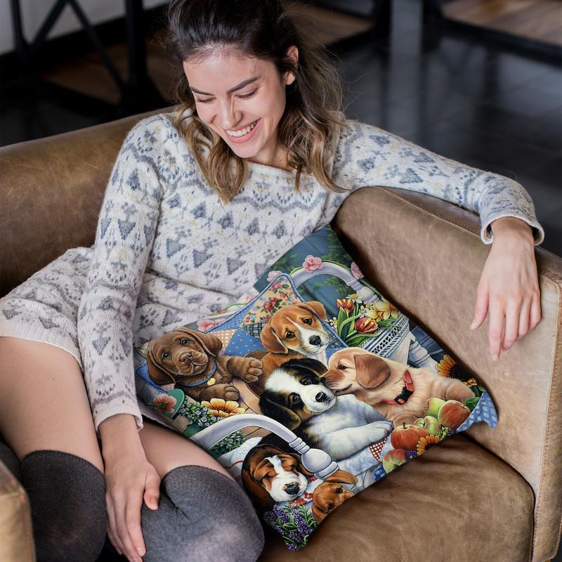Country Pups Throw Pillow By Jenny Newland - All About Vibe
