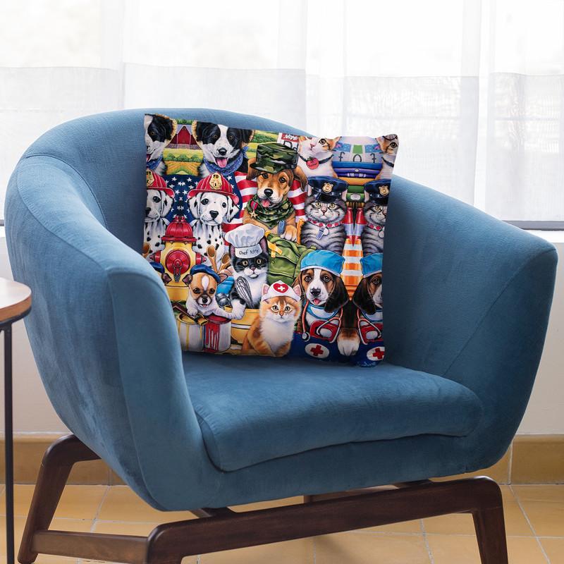 Working Paws Throw Pillow By Jenny Newland - All About Vibe