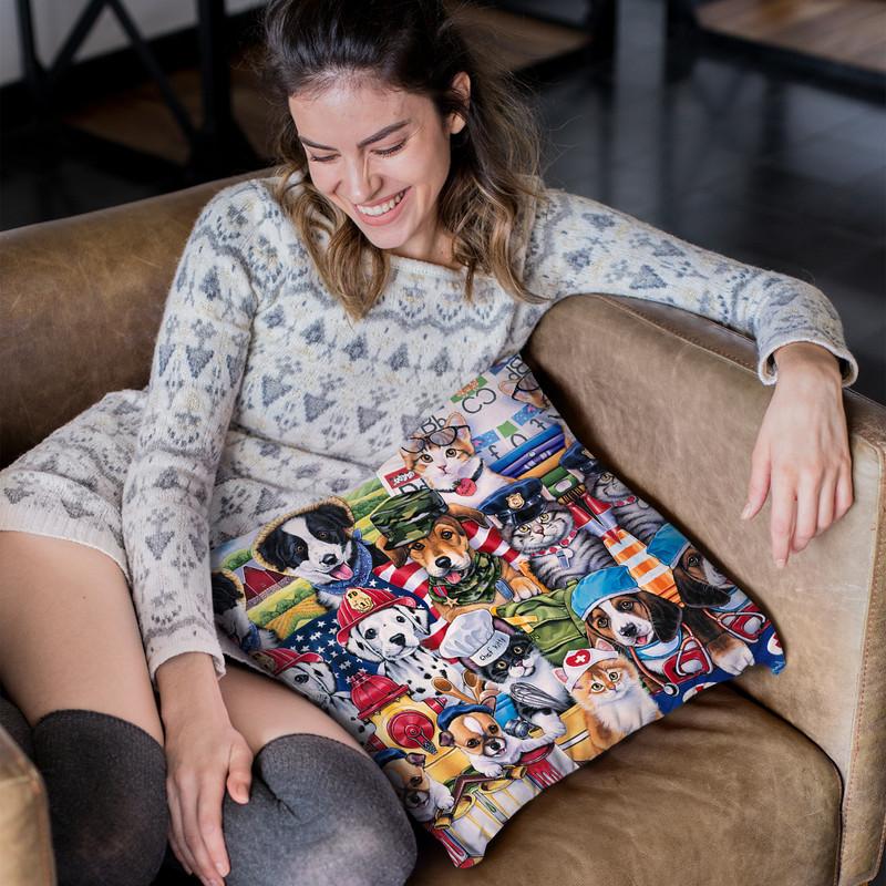 Working Paws Throw Pillow By Jenny Newland - All About Vibe