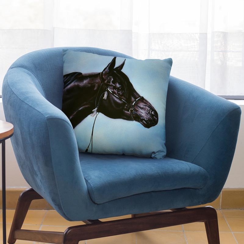 Black Arabian Throw Pillow By Jenny Newland - All About Vibe