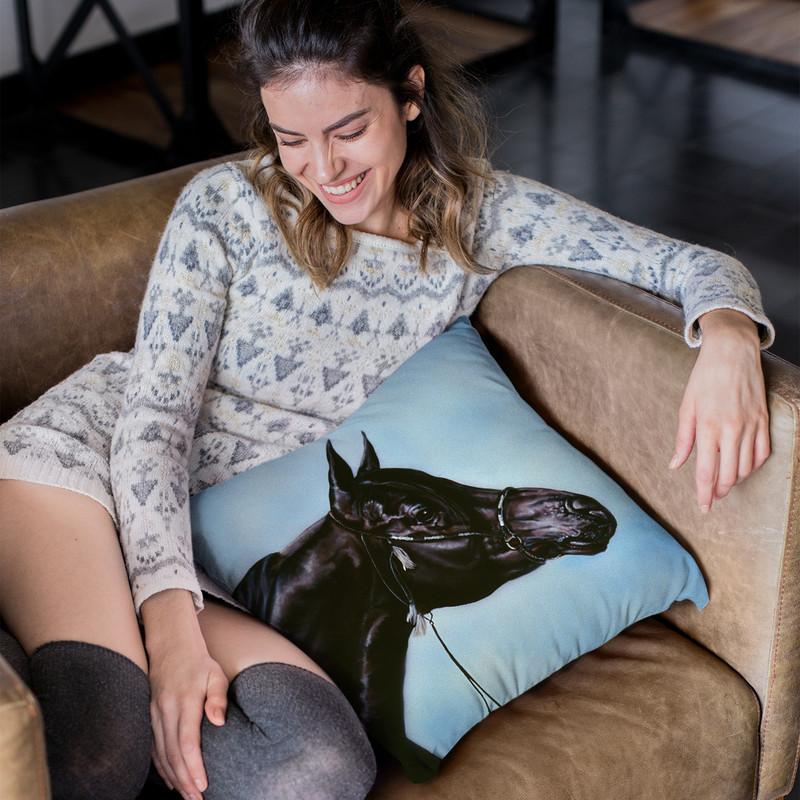 Black Arabian Throw Pillow By Jenny Newland - All About Vibe