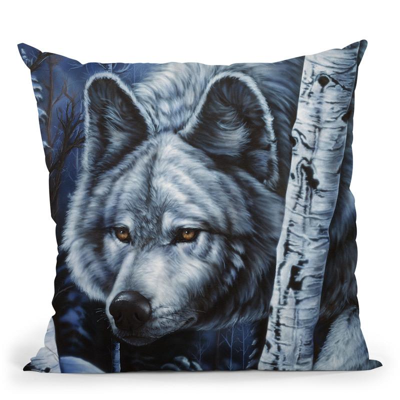 White Wolf Outdoor Throw Pillow By Jenny Newland - All About Vibe